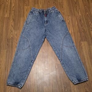 VTG 90s Bugle Boy Women’s W25 Barrel Leg High Waist Tapered Mom Jeans E2